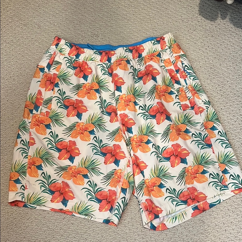 Birddogs Orange and Green Board Shorts Hawaiian Swimwear